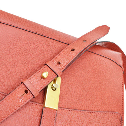 Celine Shoulder Leather, Red, Leather, Shoulder Bag