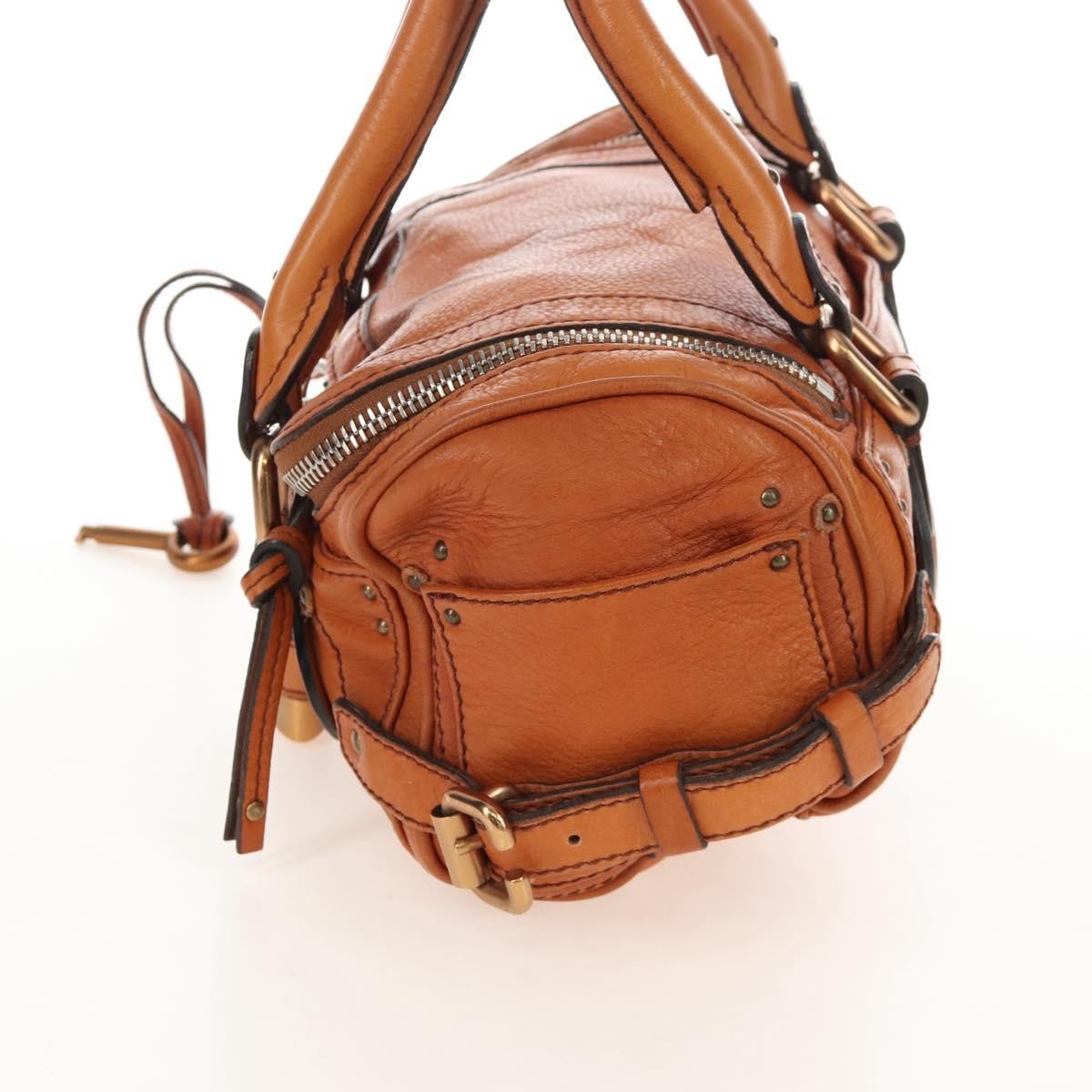 Chloe Paddington Lock Leather, Orange, Leather, Handbag