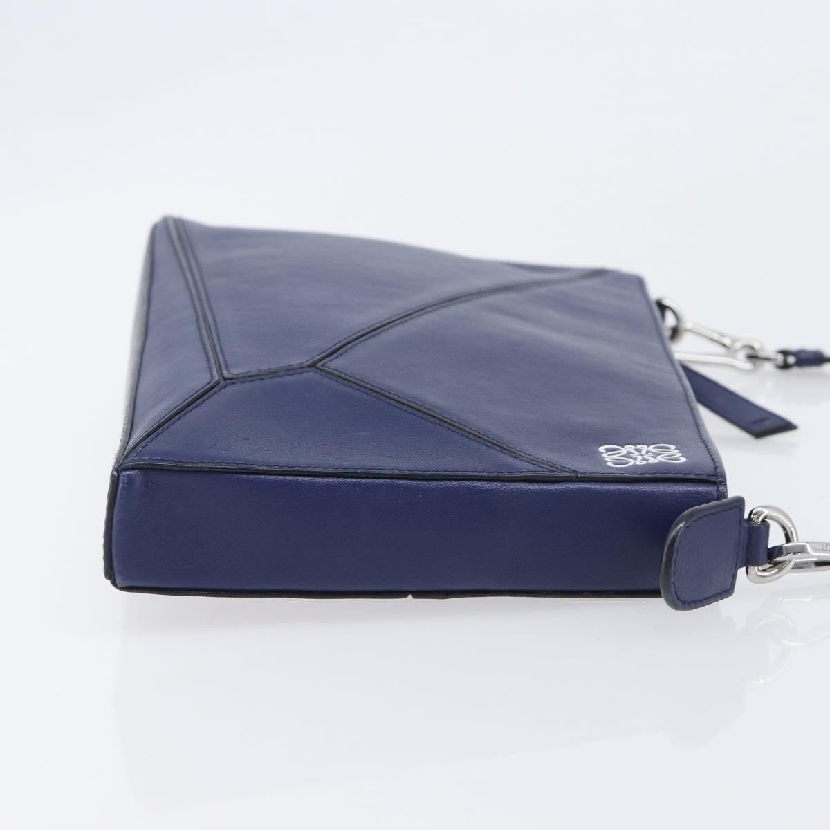 Loewe Puzzle Clutch Leather, Navy, Leather, Clutch