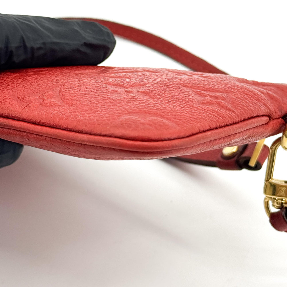 Louis Vuitton Multi Pochette Accessoires Pouch Monogram Empreinte Giant, Red, Leather, Clutch