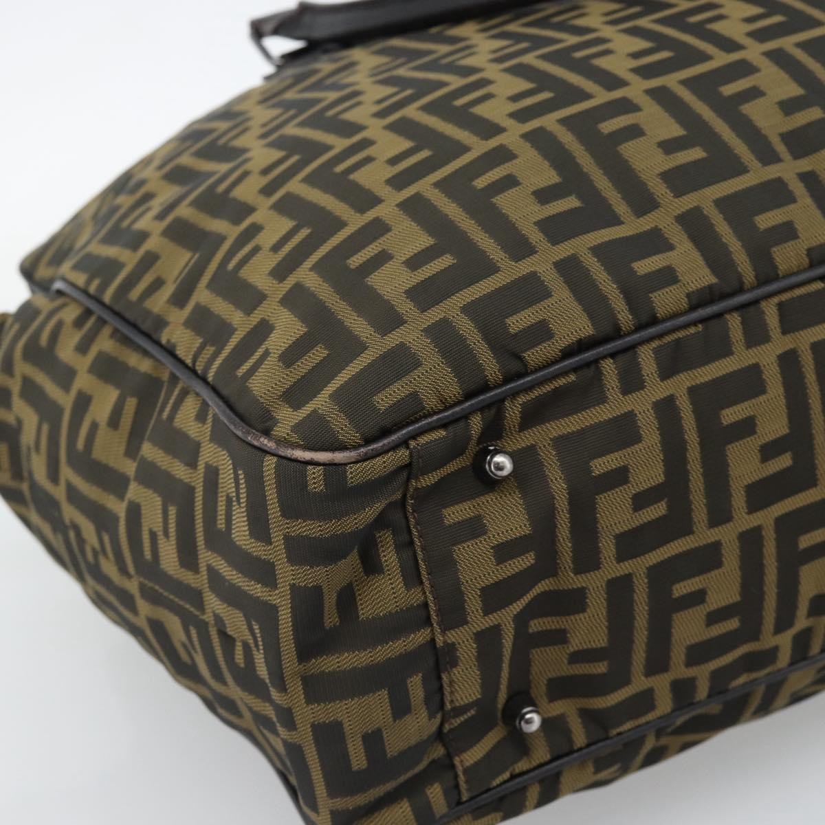 Fendi Vintage Zip Tote Zucca Canvas, Khaki, Canvas, Tote Bag