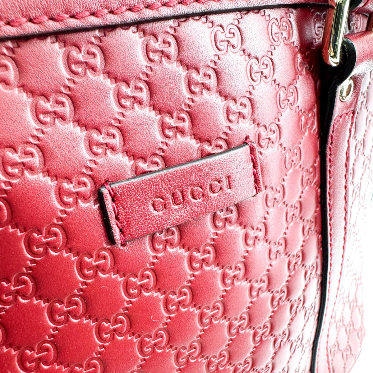 Gucci Convertible Dome Satchel Guccissima Leather, Burgundy, Leather, Handbag