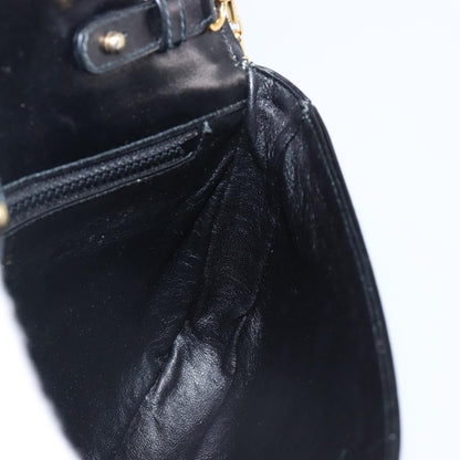 Celine Flap Shoulder Leather, Black, Leather, Shoulder Bag