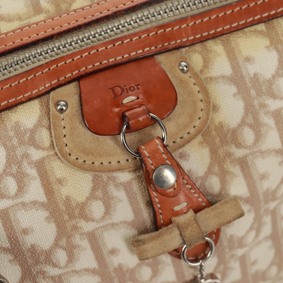 Christian Dior Vintage Trotter Romantique Boston Diorissimo Coated Canvas, Beige, Canvas, Handbag