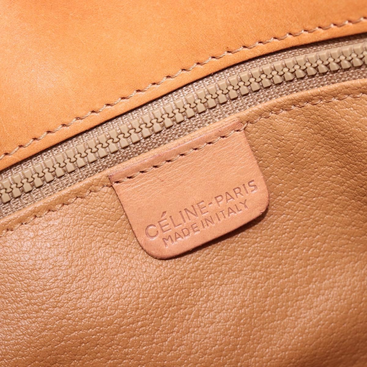 Celine Vintage Macadam Canvas and Leather, Beige, Canvas, Shoulder Bag