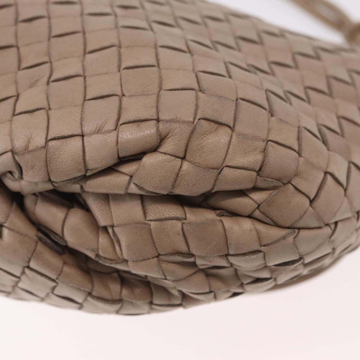 Bottega Veneta Intrecciato Shoulder Leather, Beige, Leather, Shoulder Bag
