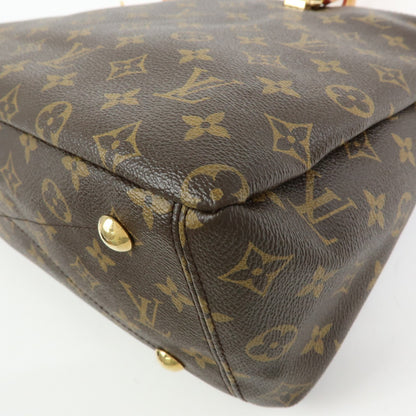 Louis Vuitton Pallas Monogram Canvas with Leather, Brown, Canvas, Tote Bag