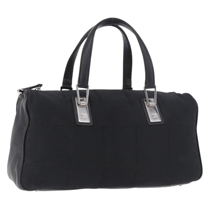 Chanel Square Stitch Boston Quilted Nylon, Black, Nylon, Handbag
