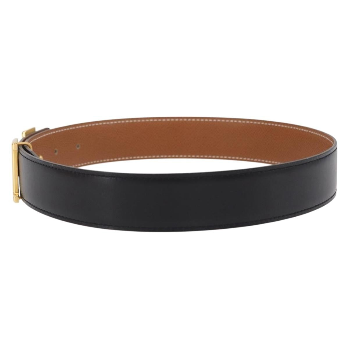Hermes Constance Reversible Belt Leather, Black, Leather, Belt