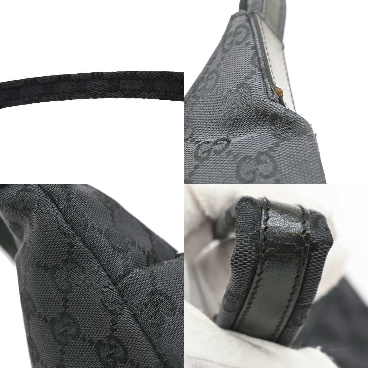 Gucci Hobo GG Canvas, Black, Canvas, Shoulder Bag