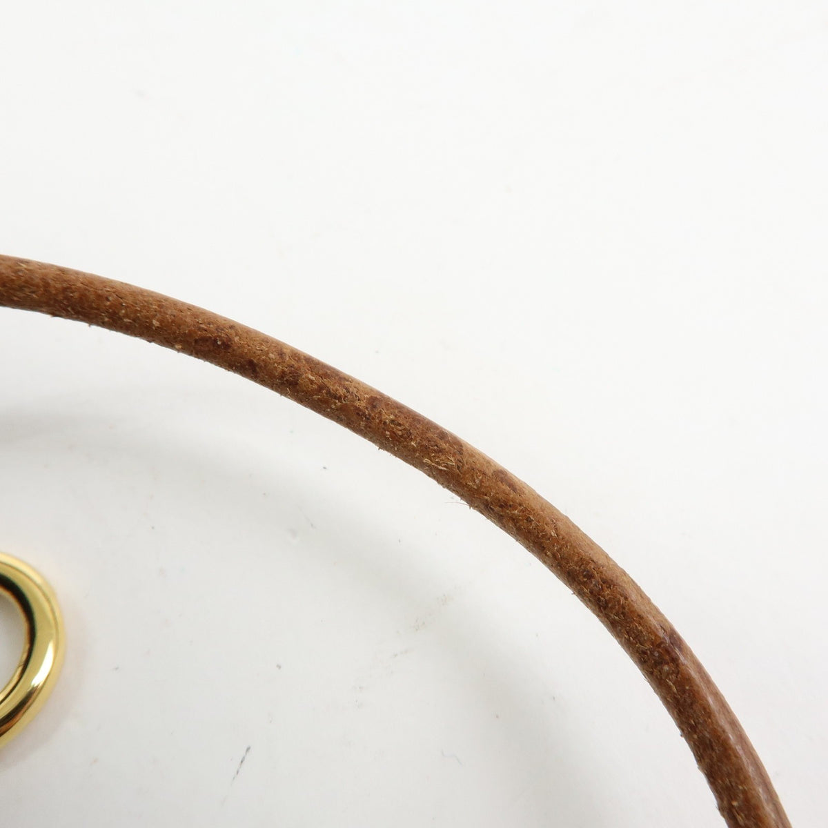 Hermes Jumbo Hook Choker Woven Leather and Metal, Brown, Leather, Necklace