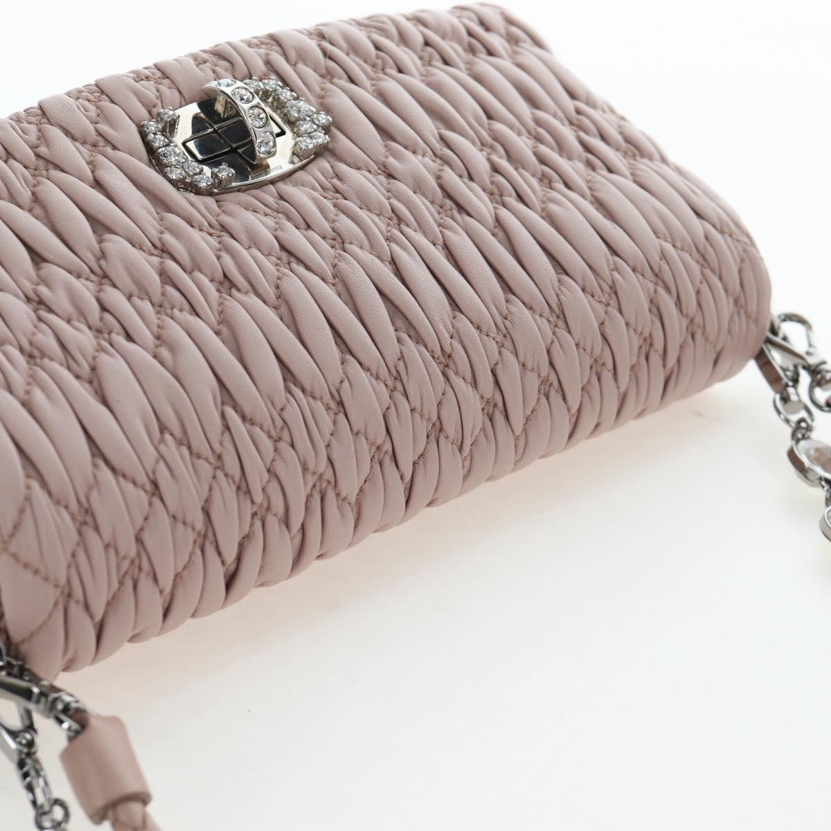 Miu Miu Crystal Clutch Matelasse Leather, Pink, Leather, Clutch