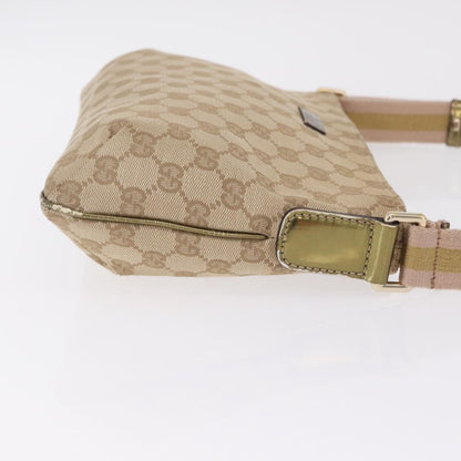 Gucci Web Strap Messenger GG Coated Canvas, Beige, Canvas, Handbag