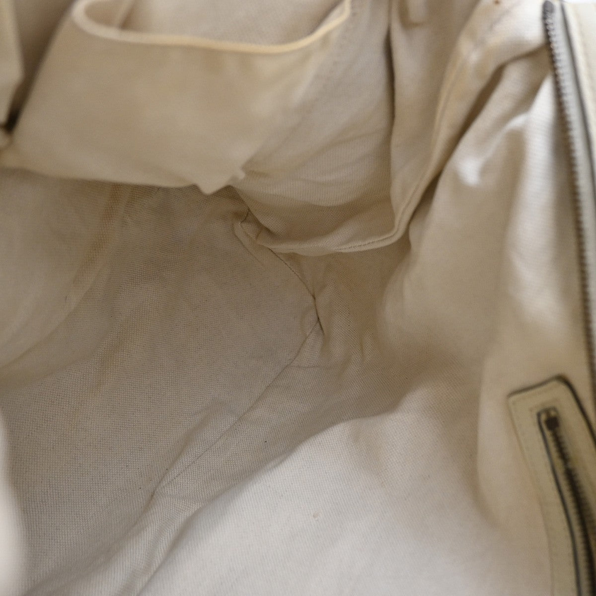 Gucci Twill Satchel Leather, White, Leather, Shoulder Bag