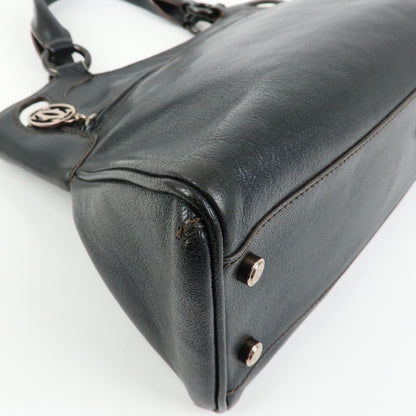 Cartier Marcello Leather, Black, Leather, Handbag