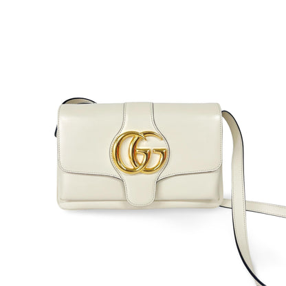 Gucci Arli Shoulder Bag Leather, White, Leather, Shoulder Bag