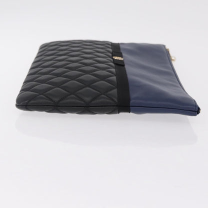Chanel Bicolor Boy O Case Clutch Lambskin, Black, Leather, Clutch