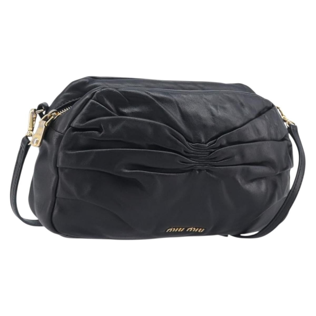 Miu Miu Shoulder Matelasse Leather, Black, Leather, Shoulder Bag