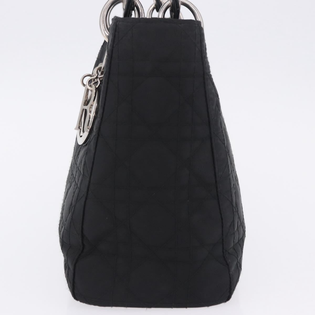 Christian Dior Vintage Lady Dior Cannage Quilt Nylon, Black, Nylon, Handbag