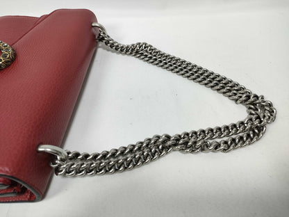 Gucci Dionysus Chain Leather, Red, Leather, Shoulder Bag