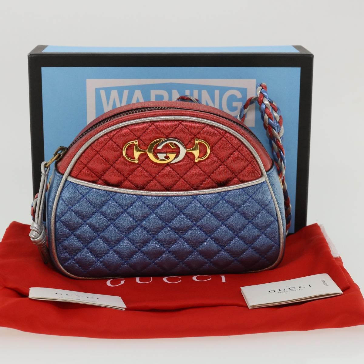 Gucci Trapuntata Camera Lambskin, Multicolour, Leather, Shoulder Bag