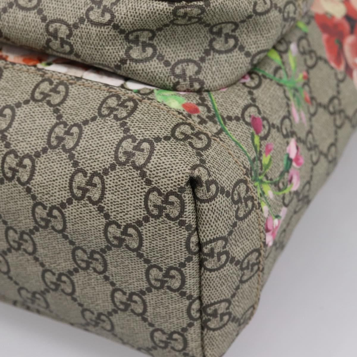 Gucci Buckle Blooms Print GG Coated Canvas, Beige, Canvas, Backpack