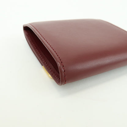 Cartier Coin Purse Must de Cartier Leather, Burgundy, Leather, Wallet