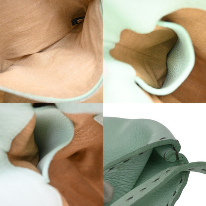 Fendi Roll Selleria Leather, Green, Leather, Tote Bag