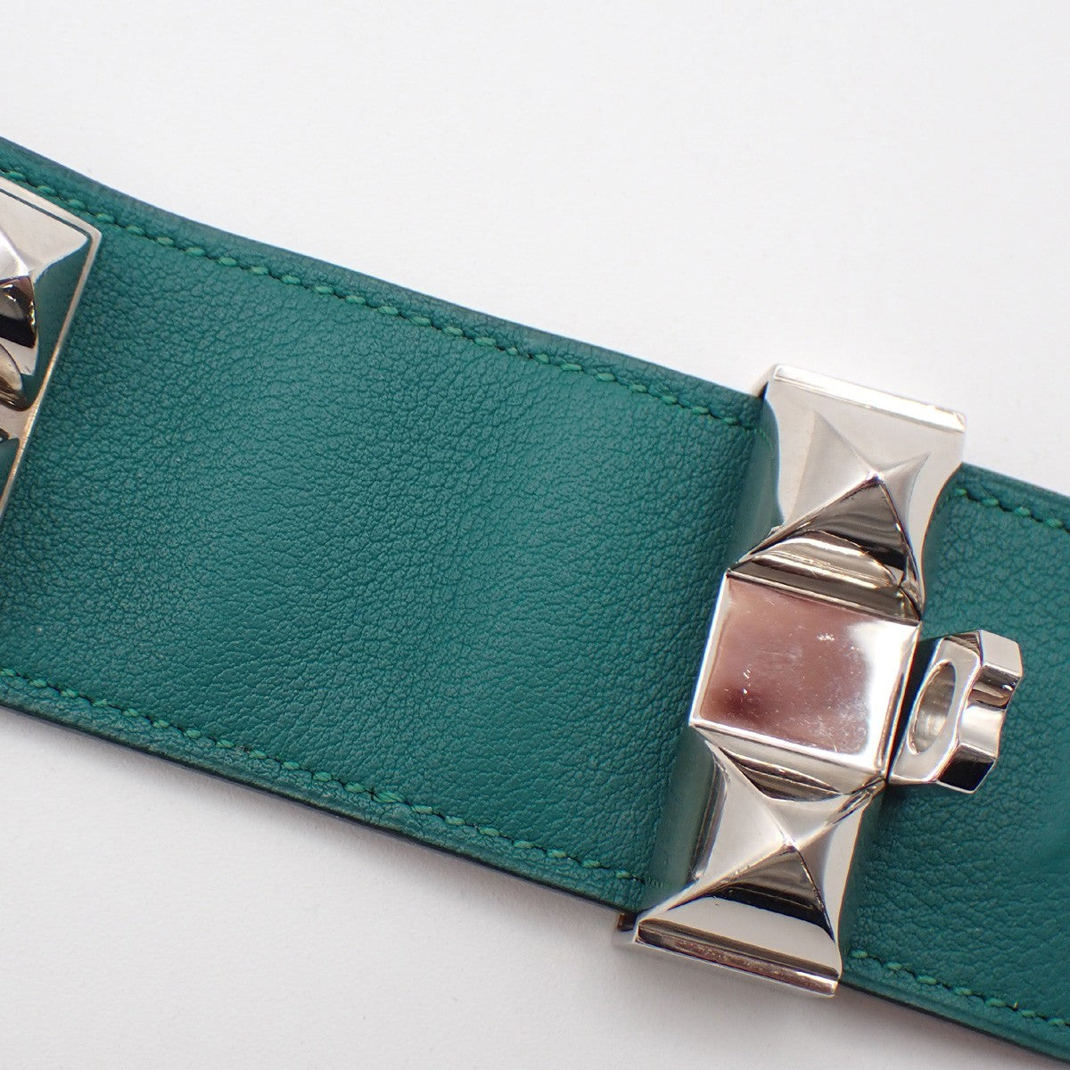 Hermes Collier de Chien Leather, Green, Leather, Bracelet