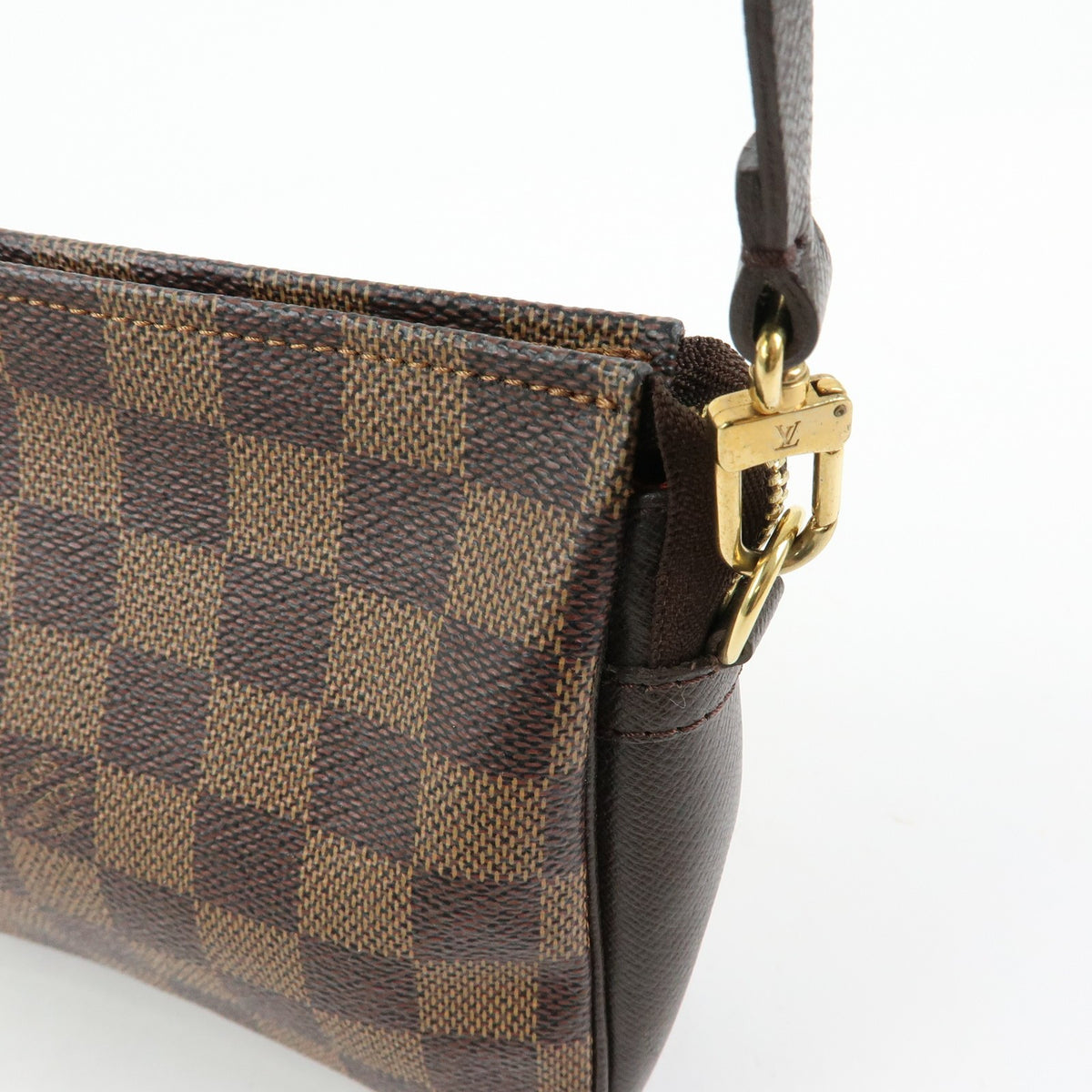 Louis Vuitton Trousse Make Up Damier, Brown, Canvas, Clutch