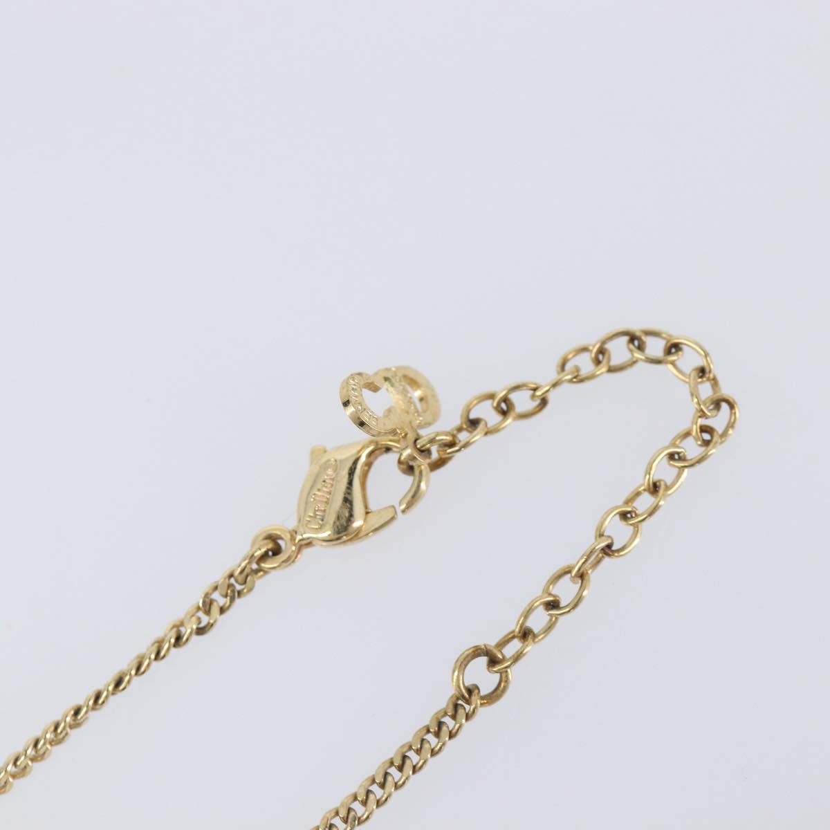 Christian Dior Vintage Logo Pendant Metal, Gold, Metal, Necklace