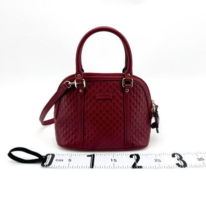 Gucci Convertible Dome Satchel Guccissima Leather, Burgundy, Leather, Handbag