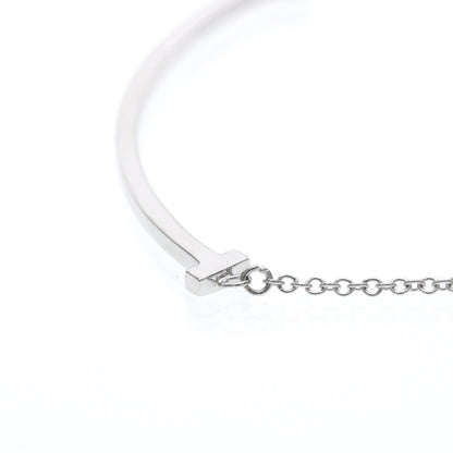 Tiffany & Co. T Smile Pendant 18K White Gold, Silver, White Gold, Necklace