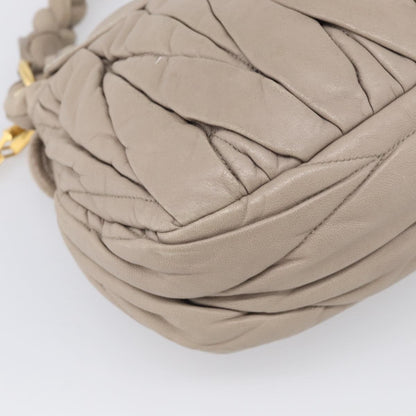 Miu Miu Coffer Hobo Matelasse Leather, Beige, Leather, Handbag
