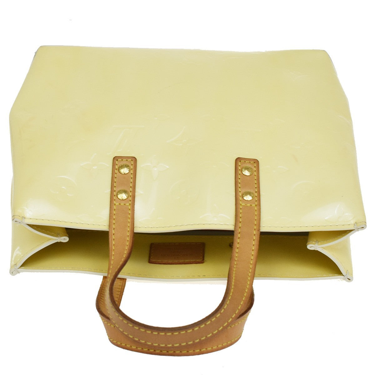 Louis Vuitton Reade Monogram Vernis, Yellow, Patent Leather, Handbag
