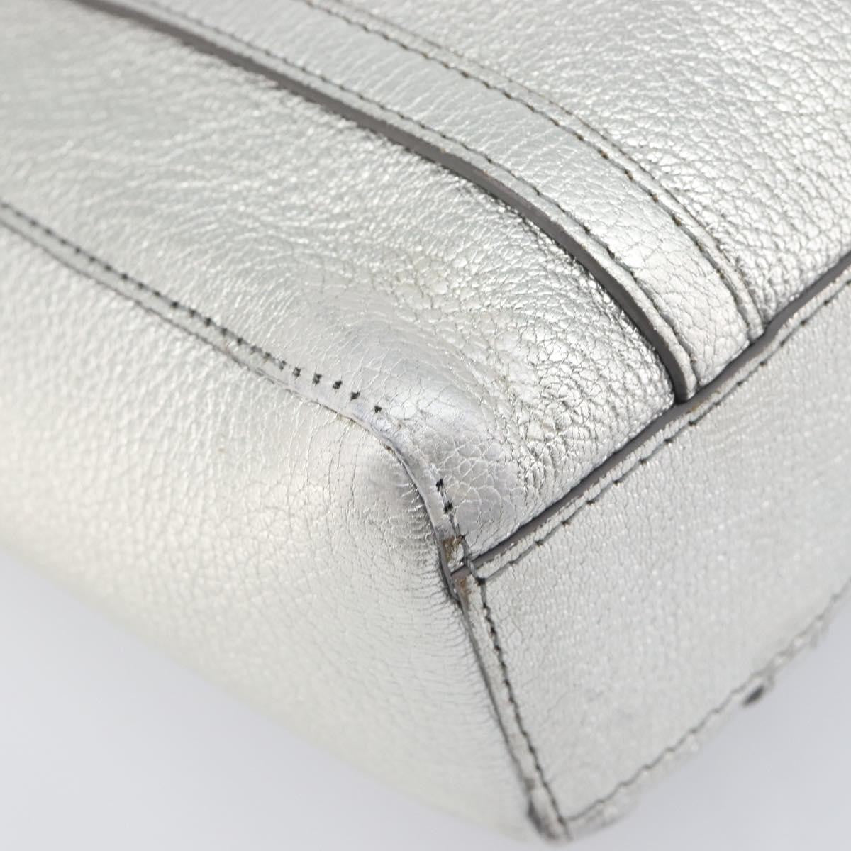 Balenciaga Everyday Glitter Leather, Silver, Leather, Tote Bag