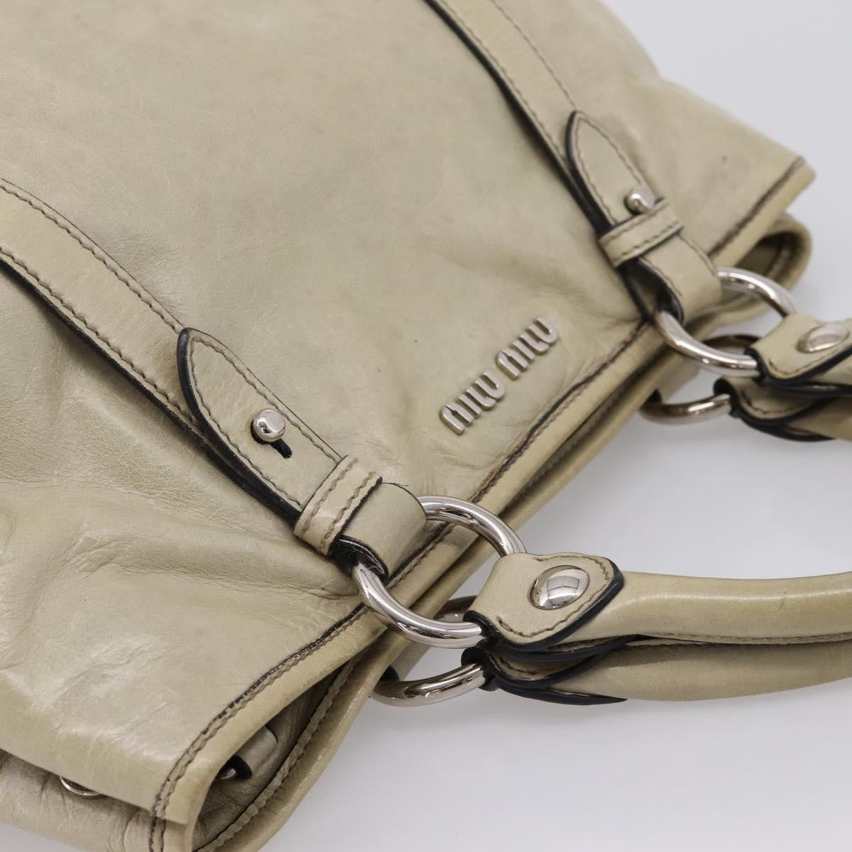 Miu Miu Bow Satchel Cervo Leather, Beige, Leather, Handbag