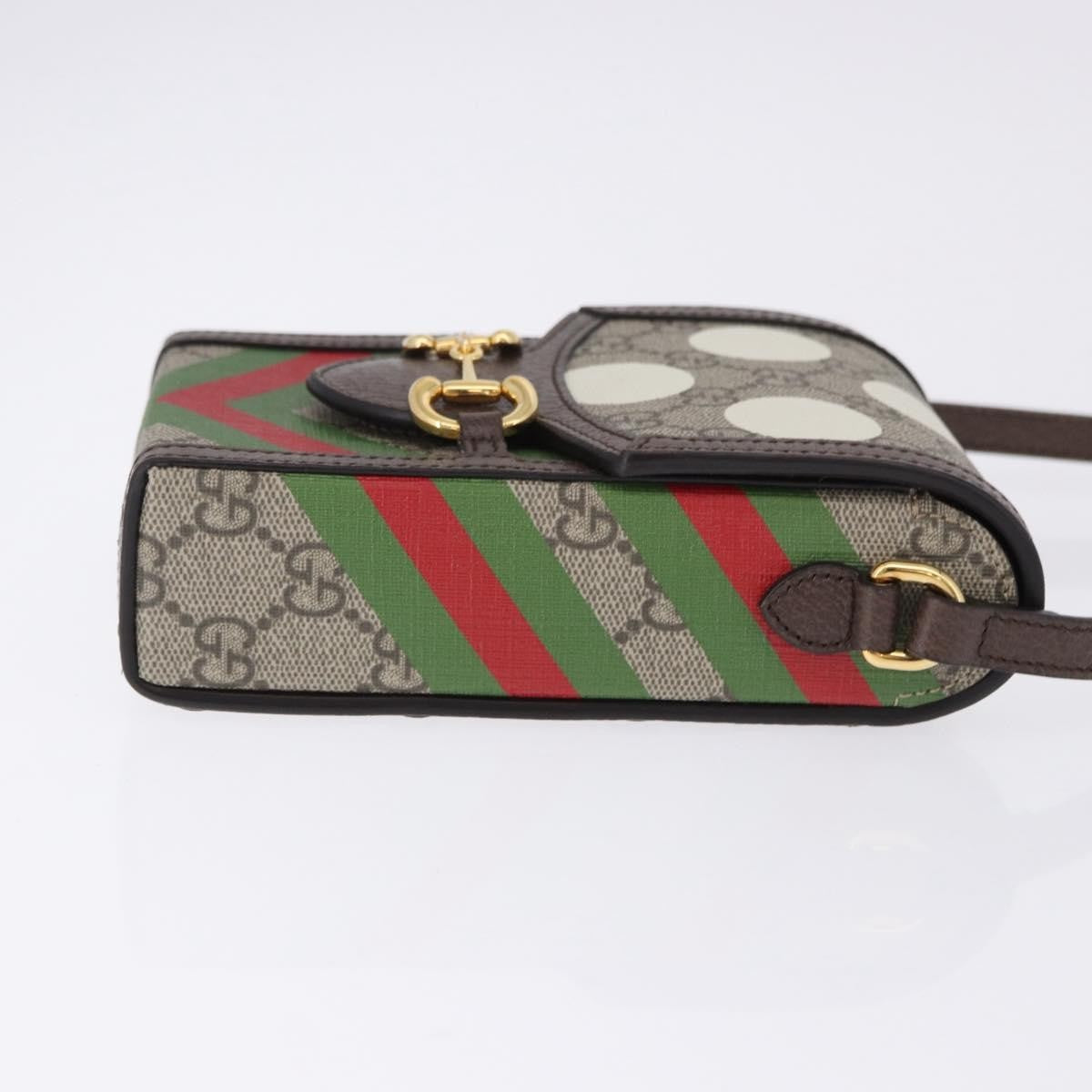Gucci Horsebit 1955 Printed GG Coated Canvas, Beige, Canvas, Crossbody Bag