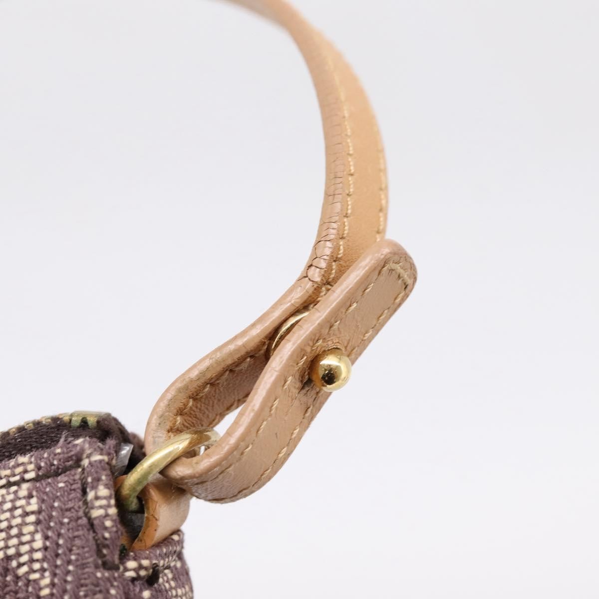 Christian Dior Vintage Saddle Bag Canvas, Brown, Canvas, Clutch