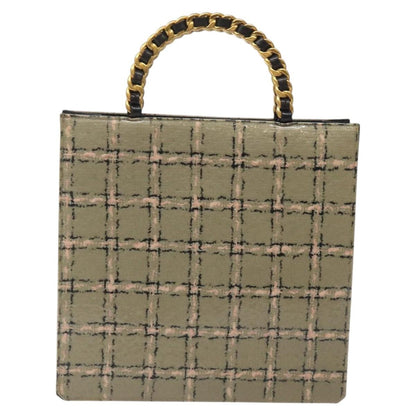 Chanel Vintage Chocolate Bar Leather, Beige, Leather, Tote Bag