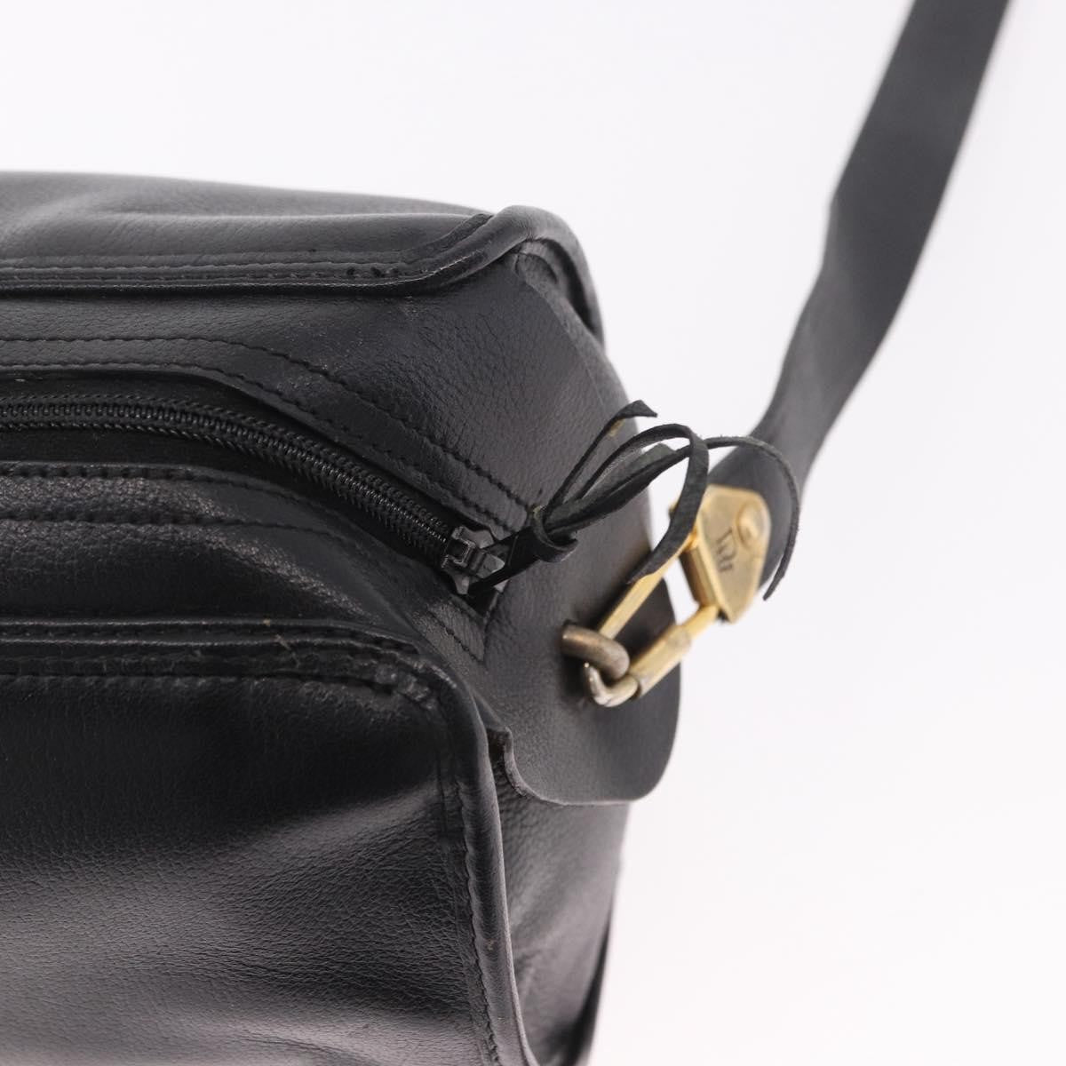 Christian Dior Shoulder Leather, Black, Leather, Shoulder Bag