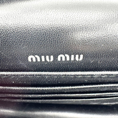 Miu Miu My Logo Chain Patent, Black, Patent Leather, Crossbody Bag