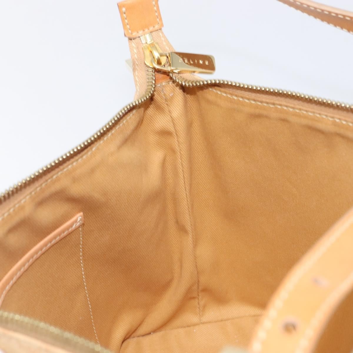 Celine Vintage Zip Hobo Macadam Canvas, Beige, Canvas, Shoulder Bag
