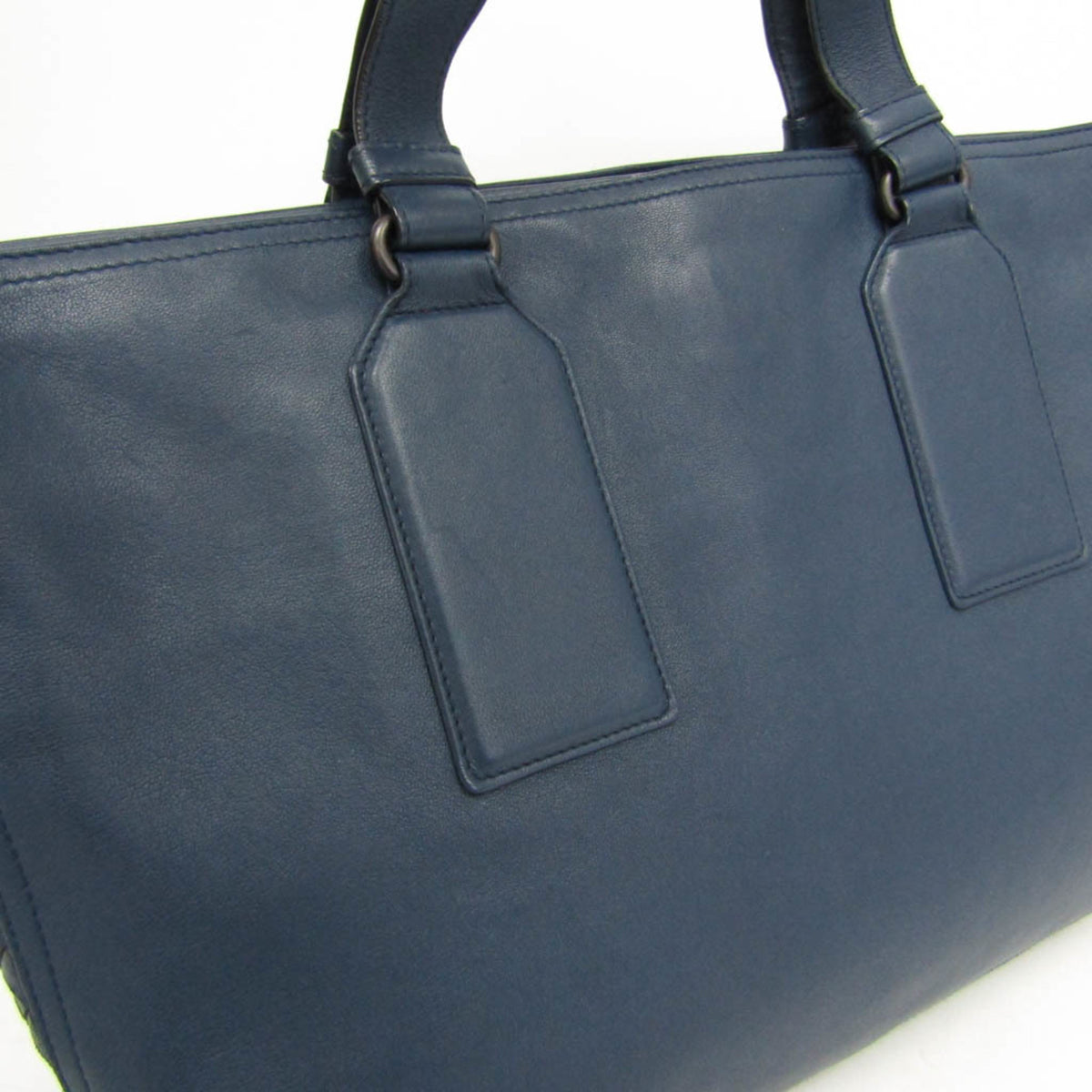 Bottega Veneta Intrecciato Leather, Navy, Leather, Briefcase