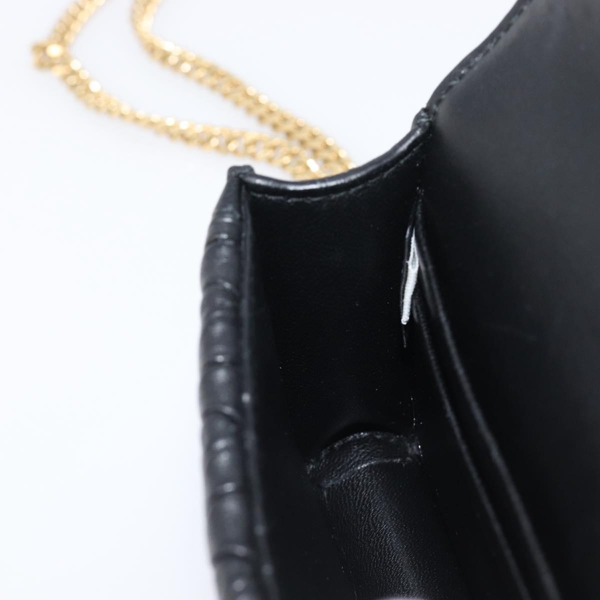 Miu Miu Biker Chain Matelasse Leather, Black, Leather, Shoulder Bag