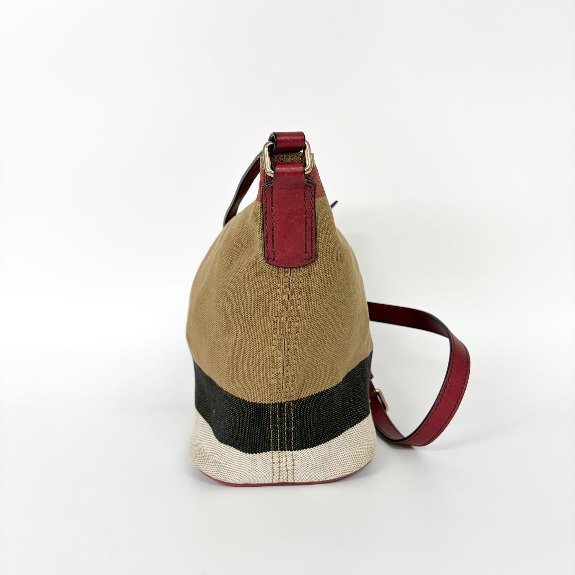 Burberry Ashby Bag House Check Canvas, Beige, Canvas, Handbag