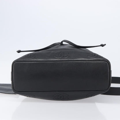 Chanel Vintage CC Drawstring Bucket Caviar, Black, Leather, Handbag