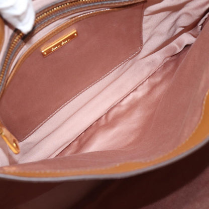Miu Miu Madras Convertible Lock Leather, Brown, Leather, Tote Bag