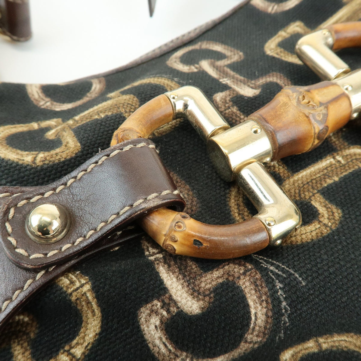 Gucci Horsebit GG Canvas and Leather, Brown, Canvas, Tote Bag