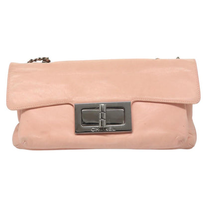Chanel Mademoiselle Chocolate Bar Clutch Quilted Lambskin, PINK, LEATHER, Shoulder bag